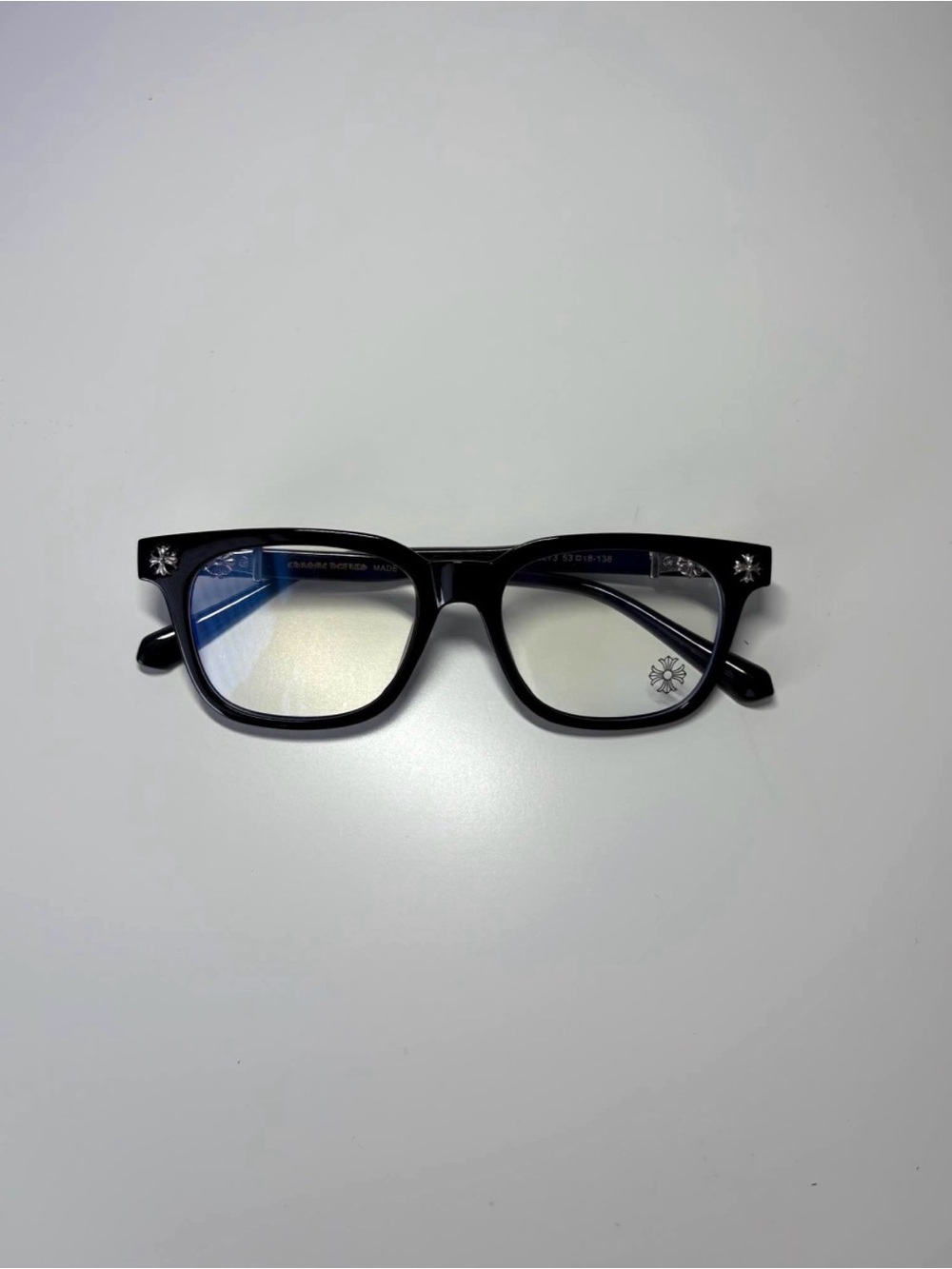 Chrome Hearts Black Silver Glasses / Blue Light